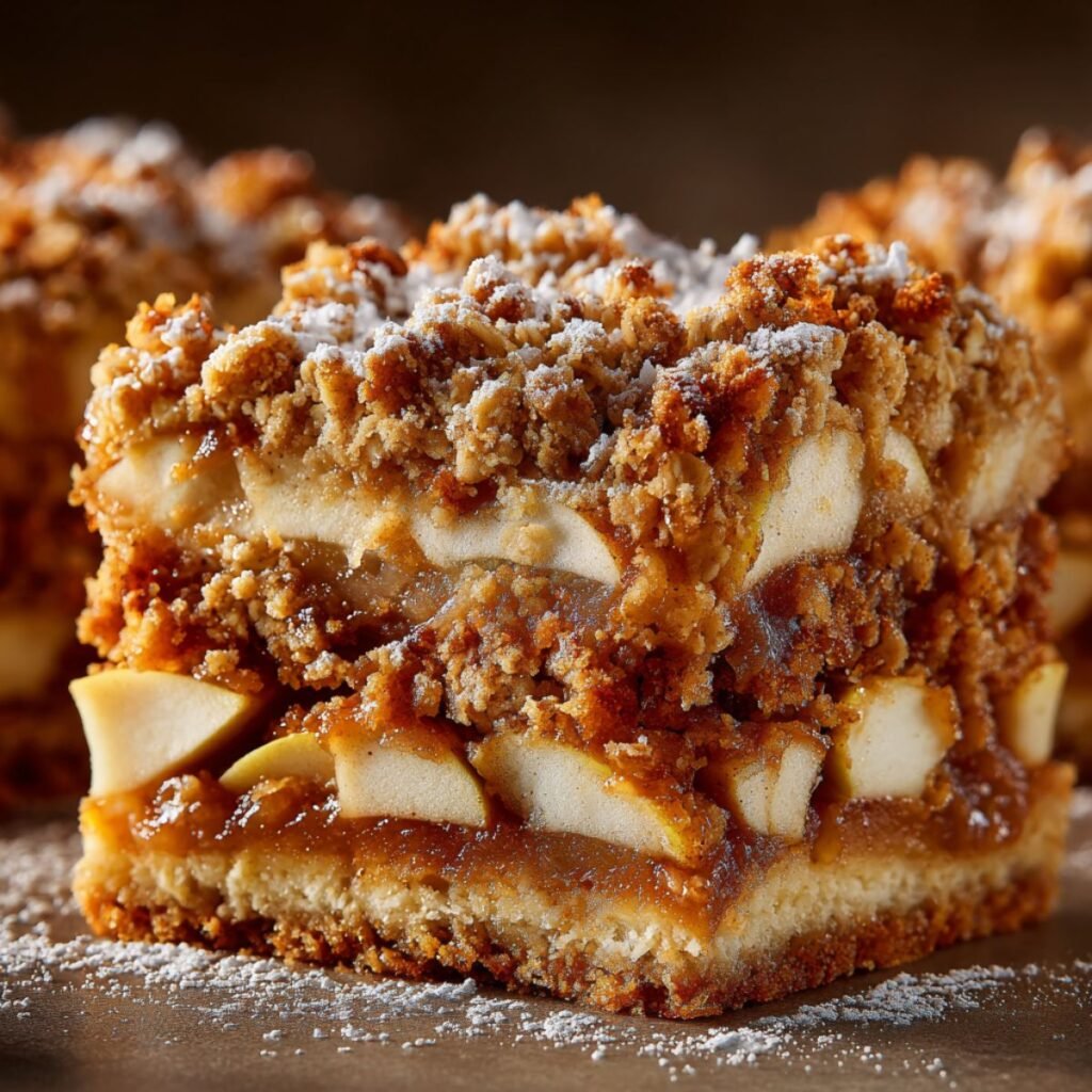 pple oatmeal bake slice showing layers of tender apples, cinnamon oats and crispy topping. Healthy breakfast casserole ready in 45 minutes for meal prep mornings.