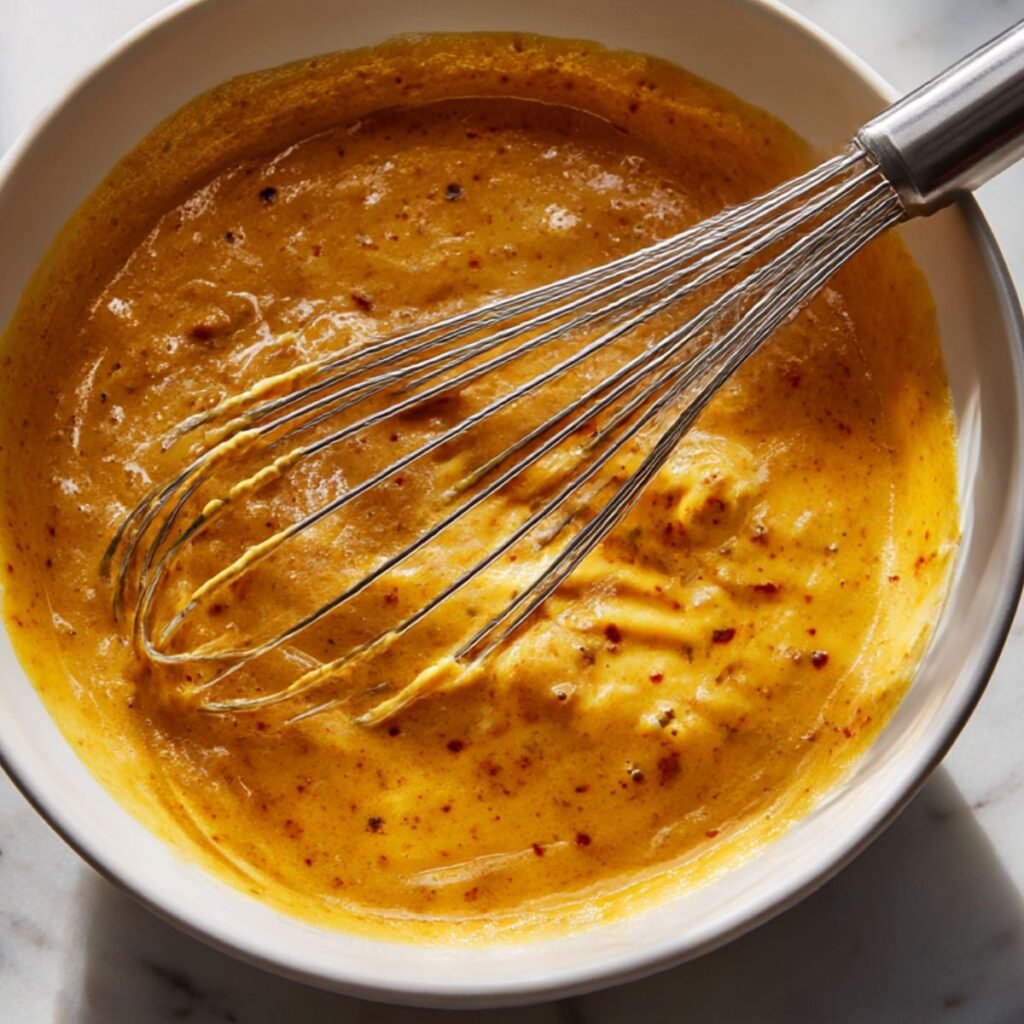 Whisking pumpkin custard mixture for pumpkin french toast.