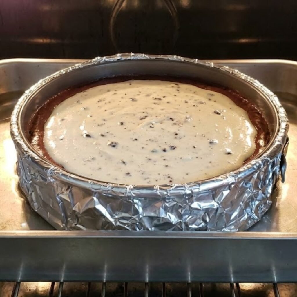 A stunning close-up of a single slice of the finished cheesecake, matching your reference image.